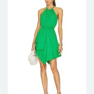 A.L.C. Olympia Cotton Halter Mini Dress – Green – Size 0